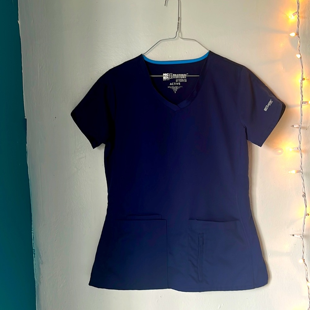 Navy blue scrub top small